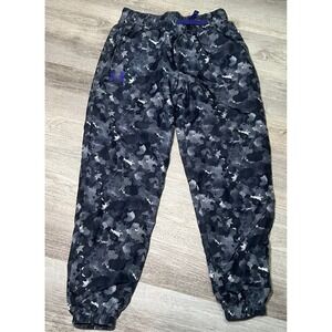 Under Armour Youth Small Girls Fleece Lined Joggers Black‎ Gray Camo Pattern